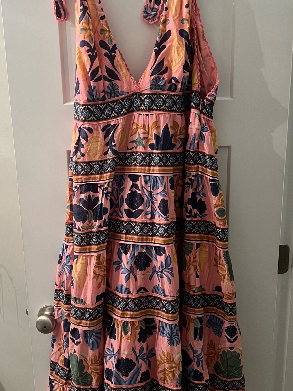 Farm Rio Seashell Tapestry Midi Dress
